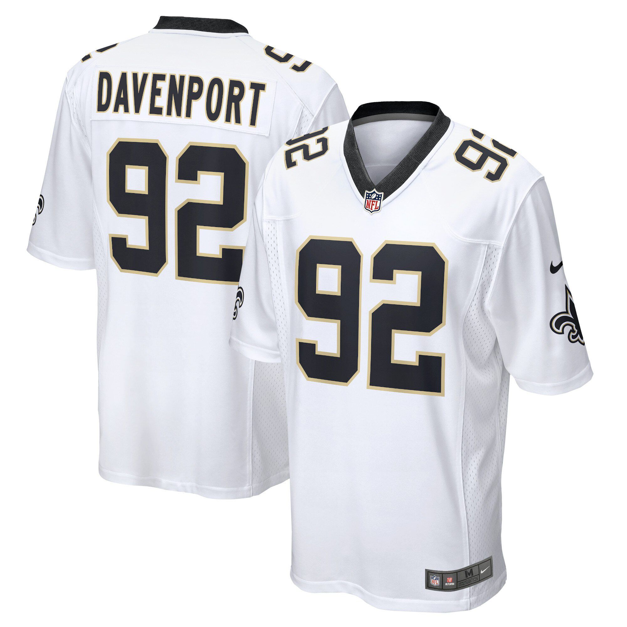 Men New Orleans Saints #92 Marcus Davenport Nike White Game NFL Jersey